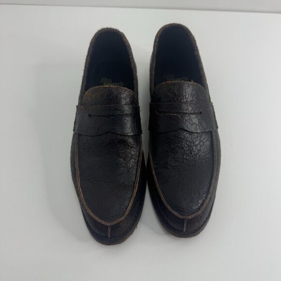 Allen Edmonds Modesto Loafers Shoes Intentionally Distressed Leather brown 8.5 D main image 8